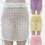 Wholesale Women's Sexy Plain Hollow Out Criss Cross Elastic Waist Short Cover Up Skirt J11# preview