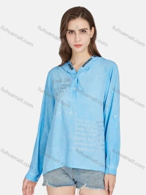 Wholesale Women's Casual Silver Pressed Letter Button Front Long Sleeve Pullover Hoodie BLY1160#, LIUHUA CLOTHING WHOLESALE