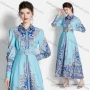Wholesale Women's Elegant Collared Long Sleeve Floral Maxi A-line Dress 3568# preview