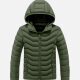Kids Hooded Casual Long Sleeve Zipper Pocket Thermal Puffer Jacket Army Green Clothing Wholesale Market -LIUHUA
