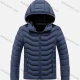 Wholesale Kids Hooded Casual Long Sleeve Zipper Pocket Thermal Puffer Jacket Blue Clothing Wholesale Market Liuhua