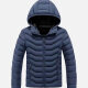 Kids Hooded Casual Long Sleeve Zipper Pocket Thermal Puffer Jacket Blue Clothing Wholesale Market -LIUHUA