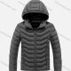 Wholesale Kids Hooded Casual Long Sleeve Zipper Pocket Thermal Puffer Jacket Gray Clothing Wholesale Market Liuhua
