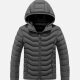 Kids Hooded Casual Long Sleeve Zipper Pocket Thermal Puffer Jacket Gray Clothing Wholesale Market -LIUHUA
