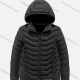 Wholesale Kids Hooded Casual Long Sleeve Zipper Pocket Thermal Puffer Jacket Black Clothing Wholesale Market Liuhua
