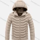 Wholesale Kids Hooded Casual Long Sleeve Zipper Pocket Thermal Puffer Jacket khaki Clothing Wholesale Market Liuhua
