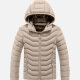 Kids Hooded Casual Long Sleeve Zipper Pocket Thermal Puffer Jacket khaki Clothing Wholesale Market -LIUHUA
