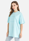 Wholesale Women's Casual Oversized Letter Print Short Sleeve Round Neck Tee - Liuhuamall
