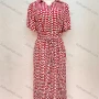Wholesale Women's Turn-down Collar Polka Dot Buttons Down Ruffle Hem Midi Shirt Dress With Belt preview