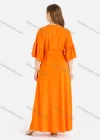 Wholesale Women's Casual Plain V-Neck Ruffle Sleeve Buttons Down Maxi Dress With Belt - Liuhuamall