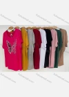 Wholesale Women's Casual Butterfly Print Rhinestone Crew Neck Short Sleeve Blouse - Liuhuamall