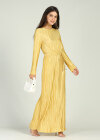 Wholesale Women's Ruched Tie Front Long Sleeve Drop Shape Hollow Midi Dress - Liuhuamall