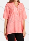 Wholesale Women's Casual V Stand Neck Short Sleeve Button Front dual Pockets Sequin Plain Top - Liuhuamall