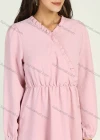 Wholesale Women's Casual V Neck Long Sleeve Ruffle Trims Wrap Short Dress - Liuhuamall
