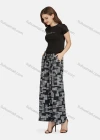 Wholesale Women's Casual High Waist Drawstring Rib-Knit Geo Wide Leg Pants 2016# - Liuhuamall