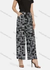 Wholesale Women's Casual High Waist Drawstring Rib-Knit Geo Wide Leg Pants 2016# - Liuhuamall