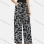 Wholesale Women's Casual High Waist Drawstring Rib-Knit Geo Wide Leg Pants 2016# preview