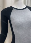 Wholesale Women's Round Neck Colorblock Rib-Knit Short Sweater Dress - Liuhuamall