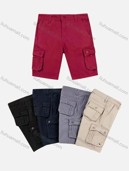 Wholesale Boys Casual Button Closure Flap Pockets Cargo Shorts 59201#