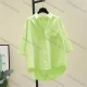 Wholesale Women Korean Loose Open Front Shirt, 100% Cotton Short & Three Quarter Sleeve Thin Summer Blouse, Original Export Overst Green Clothing Wholesale Market Liuhua
