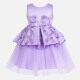 Girls Cute Splicing Lace Sleeveless Sequin 3D Flower Girl Dress 230633# Light Purple Clothing Wholesale Market -LIUHUA