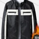Wholesale Men's Trendy Colorblock Contrast Stand Collar Long Sleeve Zipper Pockets PU Leather Jacket 2286# Black Clothing Wholesale Market Liuhua