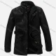 Wholesale Men's Plain Stand Collar Long Sleeve Button Down Patch Pocket Leather Biker Jacket Black Clothing Wholesale Market Liuhua