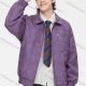 Wholesale Men's Trendy Plain Collared Long Sleeve Patch Pocket Leather Jacket 8008# Purple Clothing Wholesale Market Liuhua