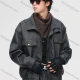 Wholesale Men's Trendy Plain Button Front Stand Collar Long Sleeve Street Zipper Pockets Leather Biker Jacket 907# Gray Clothing Wholesale Market Liuhua