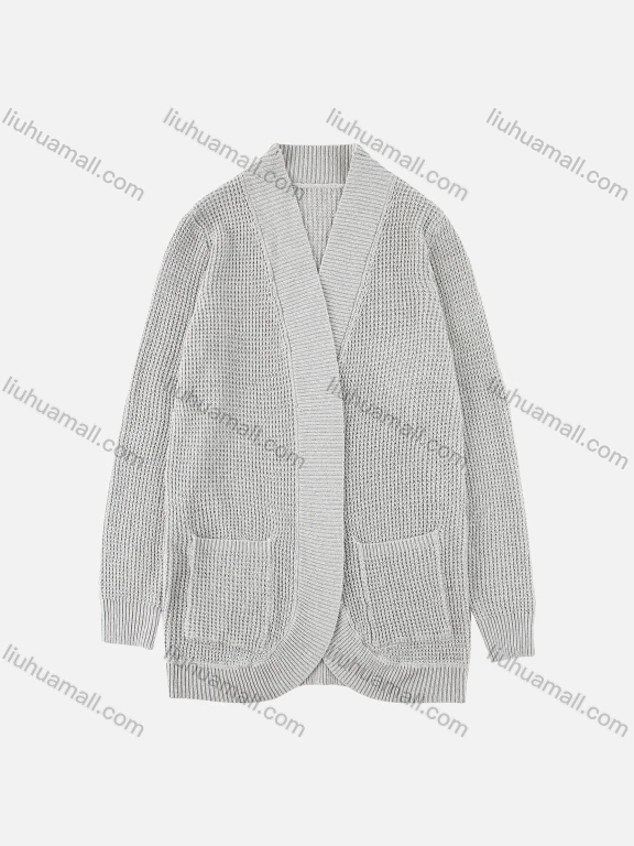Wholesale Women's Winter Open Front Duel Pocket Long Sleeve Comfy Cardigan