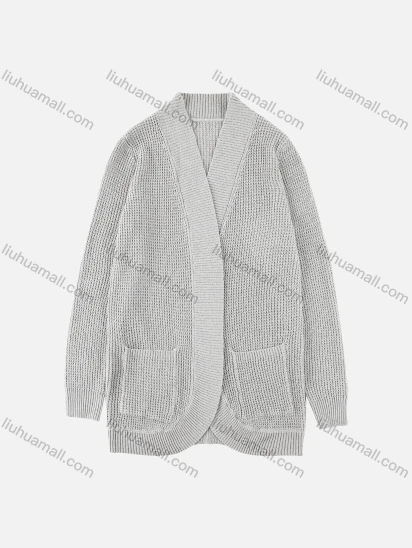Wholesale Women's Winter Open Front Duel Pocket Long Sleeve Comfy Cardigan