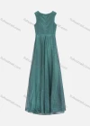 Wholesale Women's Elegant Sleeveless V Neck Lace Pearl Appliques Maxi Evening Dress - Liuhuamall