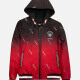 Men's Casual Gradient Allover Print Long Sleeve Drawstring Zipper Hoodie 55# Red Clothing Wholesale Market -LIUHUA