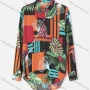 Wholesale Women's Plus Size Fashion Long Sleeve Button Down Geo & Plaid Print Shirt preview