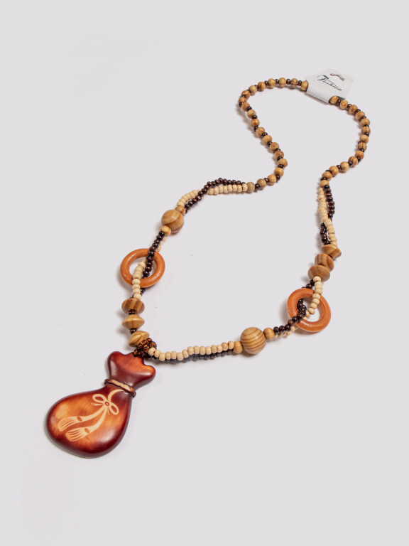 Vintage Lucky Bag Wood Beads Necklace, Clothing Wholesale Market -LIUHUA, Accessories, Shop-By-Category, Suit-Accessories