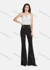 Wholesale Women's Elegant Plain Elastic High Waist Flare Leg Pants - Liuhuamall