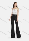 Wholesale Women's Elegant Plain Elastic High Waist Flare Leg Pants - Liuhuamall