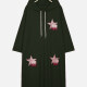 Women's Casual Long Sleeve Rhinestone Star Drawstring Hooded Midi Dress 26# Clothing Wholesale Market -LIUHUA