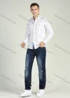 Wholesale Men's Long Sleeve Abstract Print Button Front Flap Pocket Casual Shirt - Liuhuamall