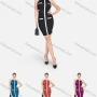Wholesale Women's Plain Contrast Color Round Neck Sleeveless Button Decor Pencil Short Dress preview