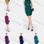 Wholesale Women's Elegant Plain Mock Neck Slim Fit Ribbed Sleeveless Buckle Sexy Short Dress With Belt preview