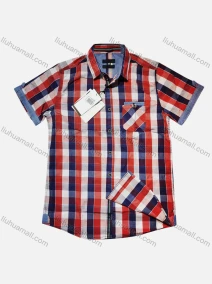 Wholesale Men's Casual Plaid Print Short Sleeve Patch Pocket Shirt, LIUHUA CLOTHING WHOLESALE