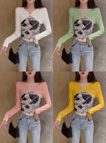 Wholesale Women's Casual V Neck Long Sleeve Plain Waistcoat, LIUHUA CLOTHING WHOLESALE