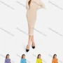 Wholesale Women's Crew Neck Long Sleeve Slim Fit Knee Length Knit Ribbed Sweater Dress 2272# preview