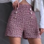 Wholesale Women's High Waist Button Decor Tweed Shorts K21025I# preview