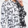 Wholesale Women's Fashion Graffiti & Colorblock Print Button Dwon Long Sleeve Shirt preview