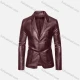 Wholesale Men's Fashion Lapel Single Breasted Leather Blazer Jacket Wine Clothing Wholesale Market Liuhua