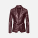 Men's Fashion Lapel Single Breasted Leather Blazer Jacket Wine Clothing Wholesale Market -LIUHUA