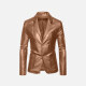 Men's Fashion Lapel Single Breasted Leather Blazer Jacket Copper Clothing Wholesale Market -LIUHUA