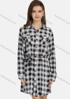 Wholesale Women's Casual Plaid Print Long Sleeve Button Down Flap Pockets Short Shirt Dress With Belt 2105# - Liuhuamall